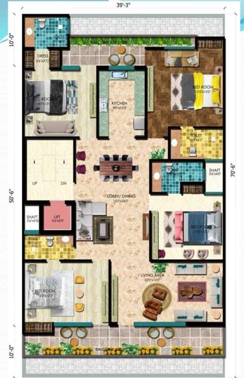 elegant floor Elegant Floor Cluster Plan from 1st to 4th Floor