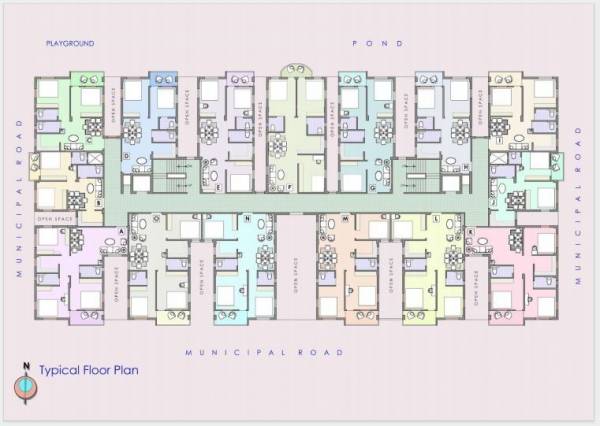  purbasha-heights Block A Cluster Plan for Typical Floor