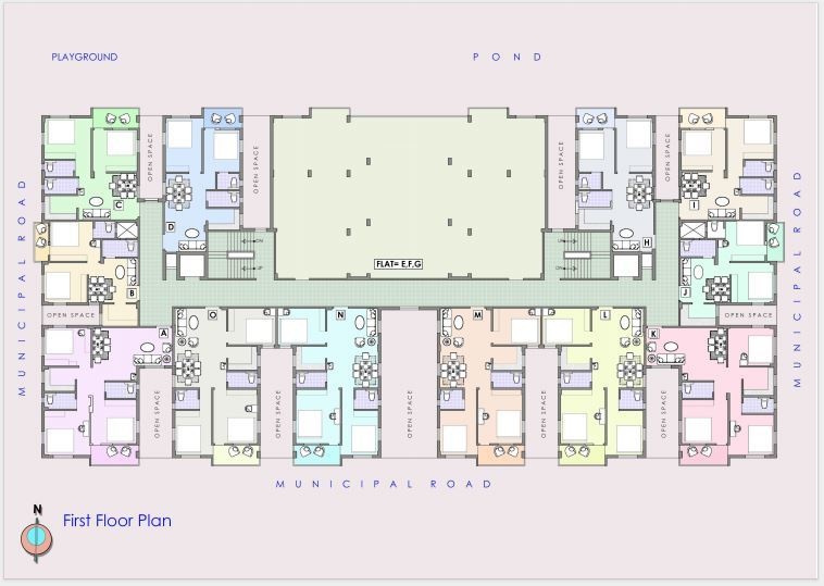  purbasha heights Block B Cluster Plan for 1st Floor