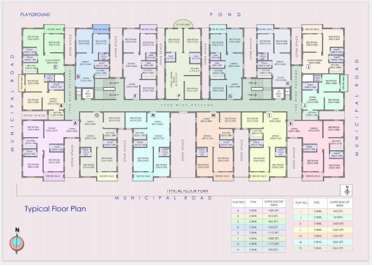  purbasha heights Block B Cluster Plan for Typical Floor