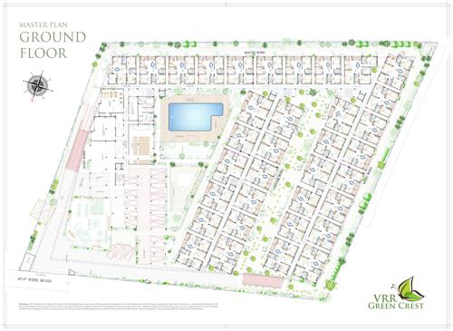  green-crest East Wing To South Wing Cluster Plan for ground Floor