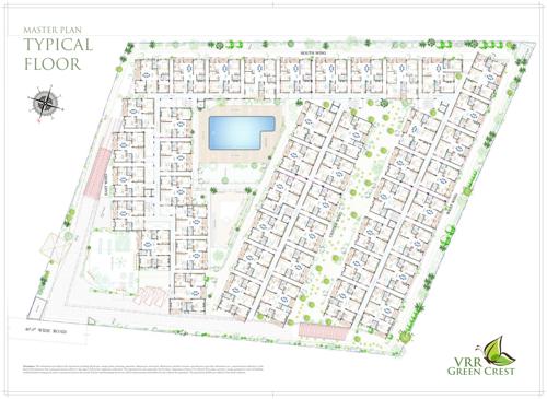  green-crest East Wing To South Wing Cluster Plan for Typical Floor
