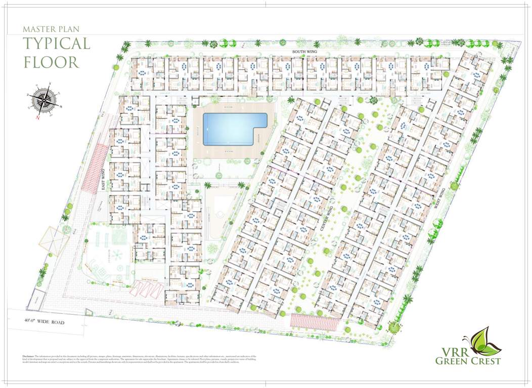  green crest East Wing To South Wing Cluster Plan for Typical Floor