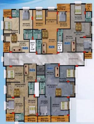 Malini Apartmen Cluster Plan For Typical Floor Plan malini-apartment Malini Apartmen Cluster Plan For Typical Floor Plan
