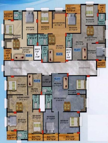  malini-apartment Malini Apartmen Cluster Plan For Typical Floor Plan