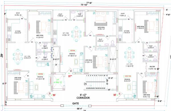  sriram-green-meadows Sriram Green Meadows Cluster Plan For Typical Floor Plan