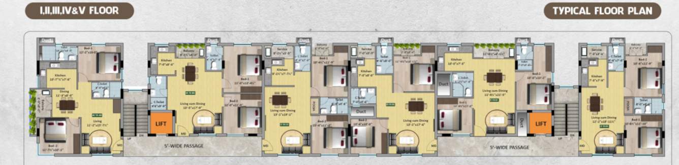  rathis luxury Rathis Luxury Cluster Plan from 1st to 5th Floor