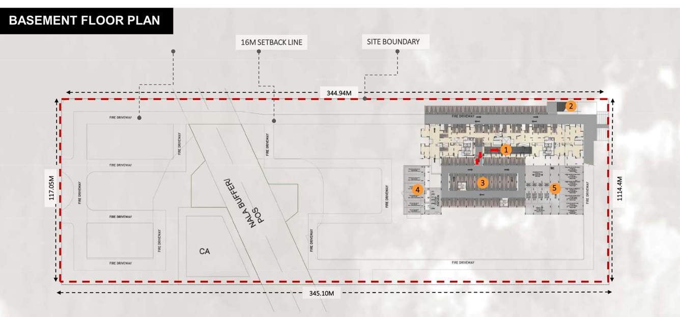  east lalbag Tower 1,2,3,4 & 5 Basement Floor Cluster Plan