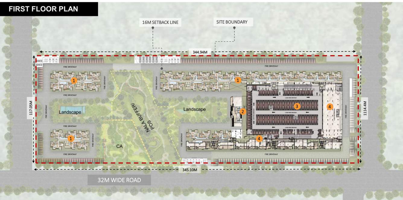  east lalbag Tower 1,2,3,4 & 5 Cluster Plan for 1st Floor