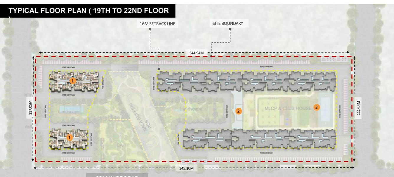  east lalbag Tower 3 & 4 Cluster Plan from 19th to 22th Floor
