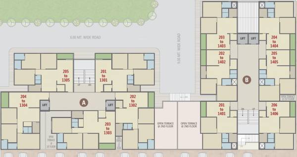  pushpam-heights Block A  And B Cluster Plan For Typical Floor