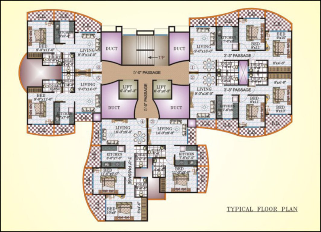  k d hermitage building no 1 K D Hermitage Building No 1 Cluster Plan