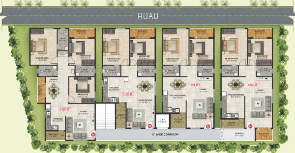  ananda Ananda Cluster Plan For Typical Floor Plan