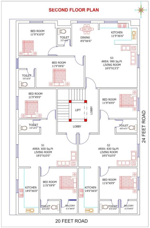  rose Rose Second Floor Cluster Plan