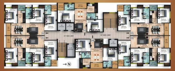  ashashree-heights Block A Cluster Plan from 1st to 8th Floor