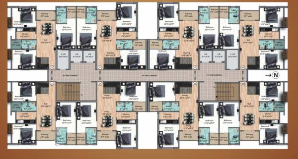  ashashree-heights Block B Cluster Plan from 1st to 8th Floor