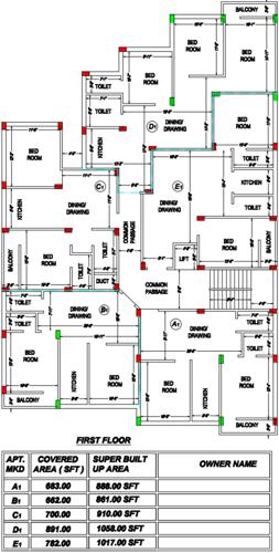  chameli-apartment Chameli Apartment Cluster Plan For 1st Floor