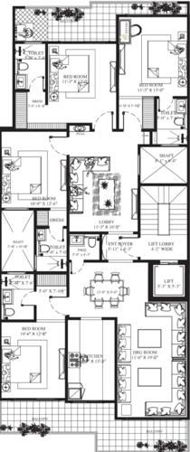  loukya-homes-luxury-builder-floor-11 Loukya Homes Luxury Builder Floor 11 Cluster Plan For Typical Floor Plan