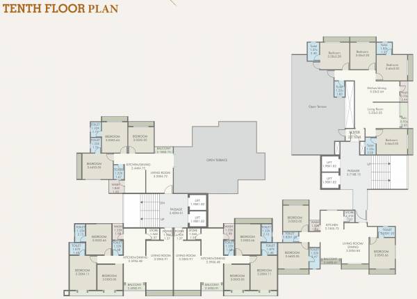  caladium-green A, B Cluster Plan For 10th Floor