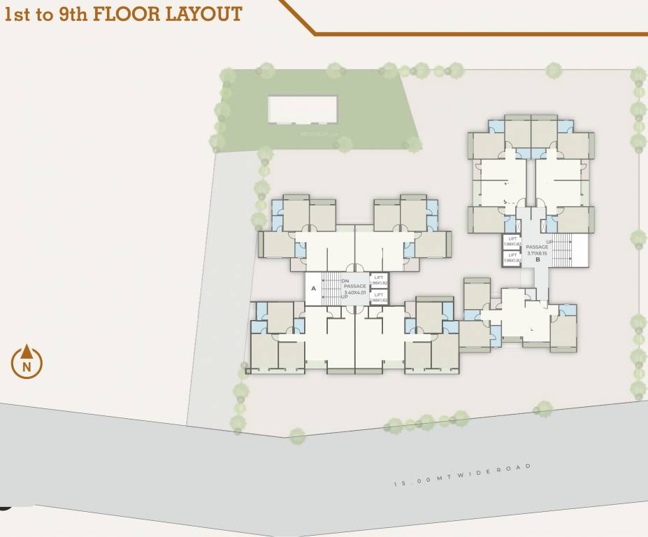  caladium green A, B Cluster Plan From 1st To 9th Floor