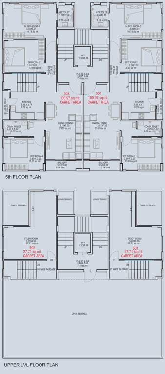  heights Zeenat Heights Cluster Plan for 5th Floor