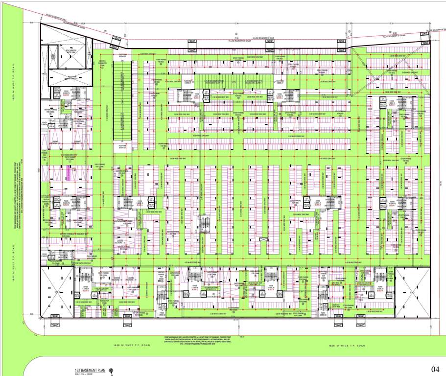  gradient Block A, Block B, Block C, Block D, Block E, Block F, Block G, Block H, Block I, Block J, Block K, Block L Basement 1st Cluster Plan