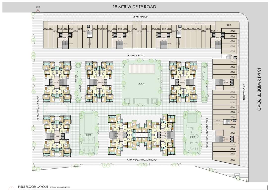  gradient Block A, Block B, Block C, Block D, Block E, Block F, Block G, Block H, Block I, Block J, Block K, Block L Cluster Plan for 1st Floor