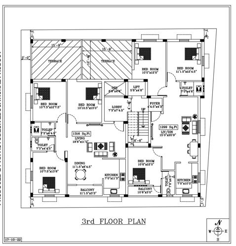  venkateswara-flats Venkateswara Flats Cluster Plan for 3rd Floor