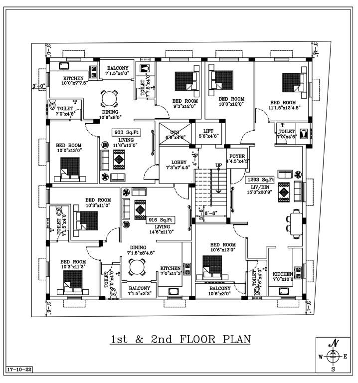  venkateswara flats Venkateswara Flats Cluster Plan from 1st to 2nd Floor