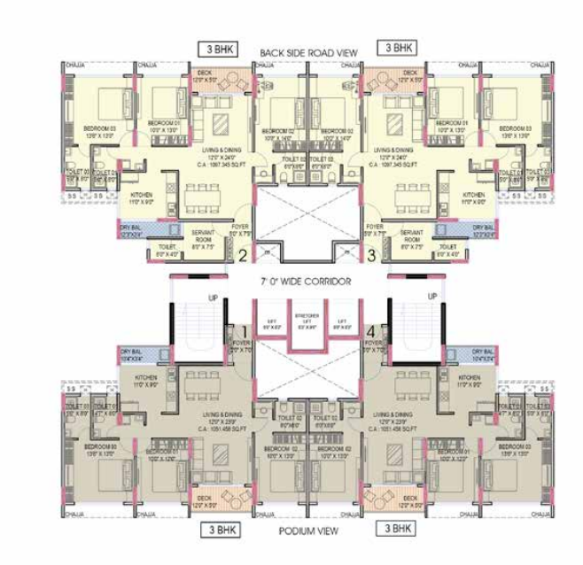  palm amore E Wing Cluster Plan