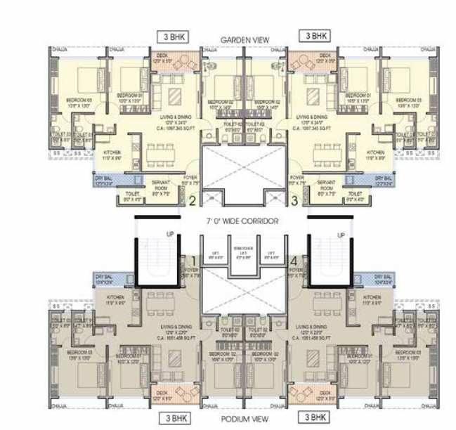  palm amore L Wing Cluster Plan