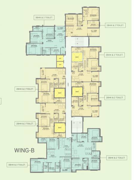 utsav Wing B Cluster Plan from 1st to 4th Floor
