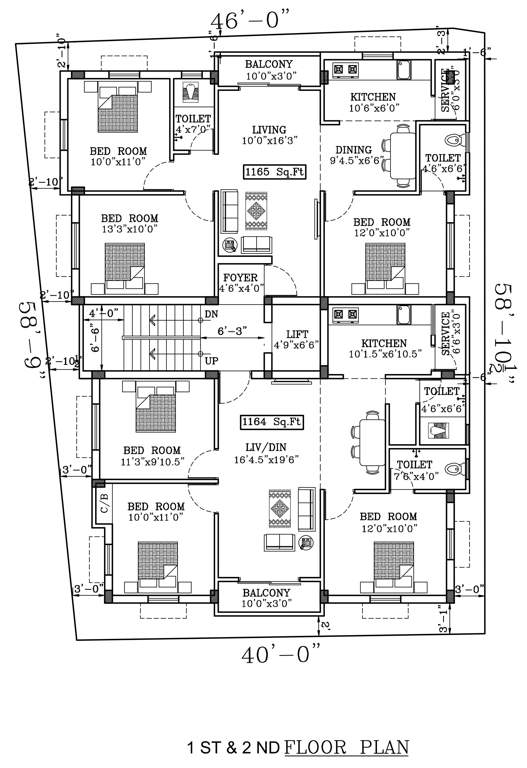  thirumala homes Vishnu Thirumala Homes Cluster Plan From 1st To 2nd Floor