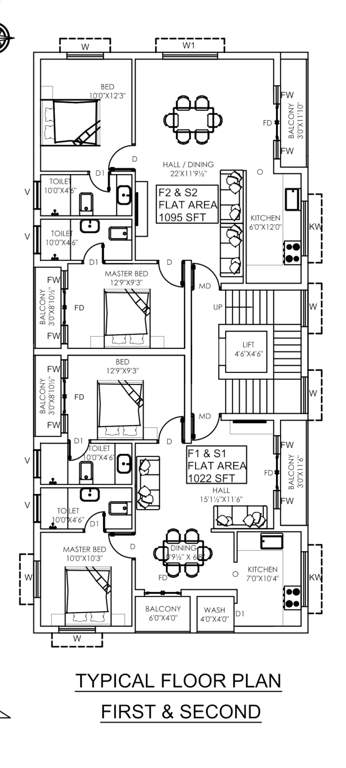  madhava residency Madhava Residency Cluster Plan from 1st to 2nd Floor