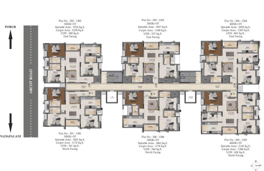  infinique Tower 1 & 2 Cluster Plan from 2nd to 13th Floor