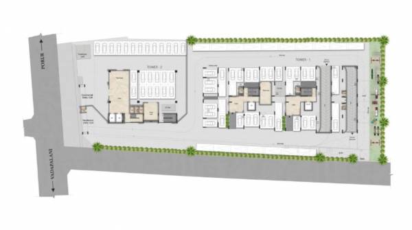  infinique Tower 1 & 2Cluster Plan for ground Floor