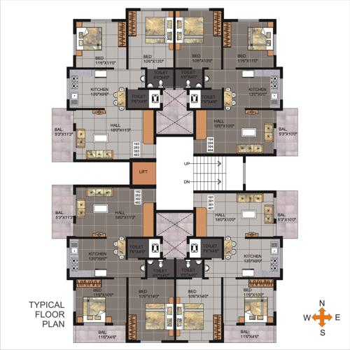  blossom Blossom Cluster Plan from 1st to 4th Floor