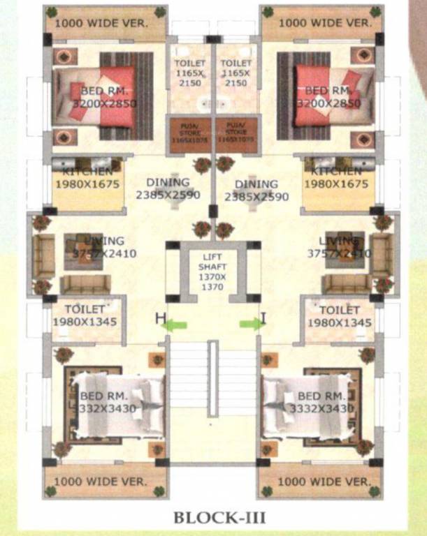  sunshine plaza Block III Cluster Plan for Typical Floor