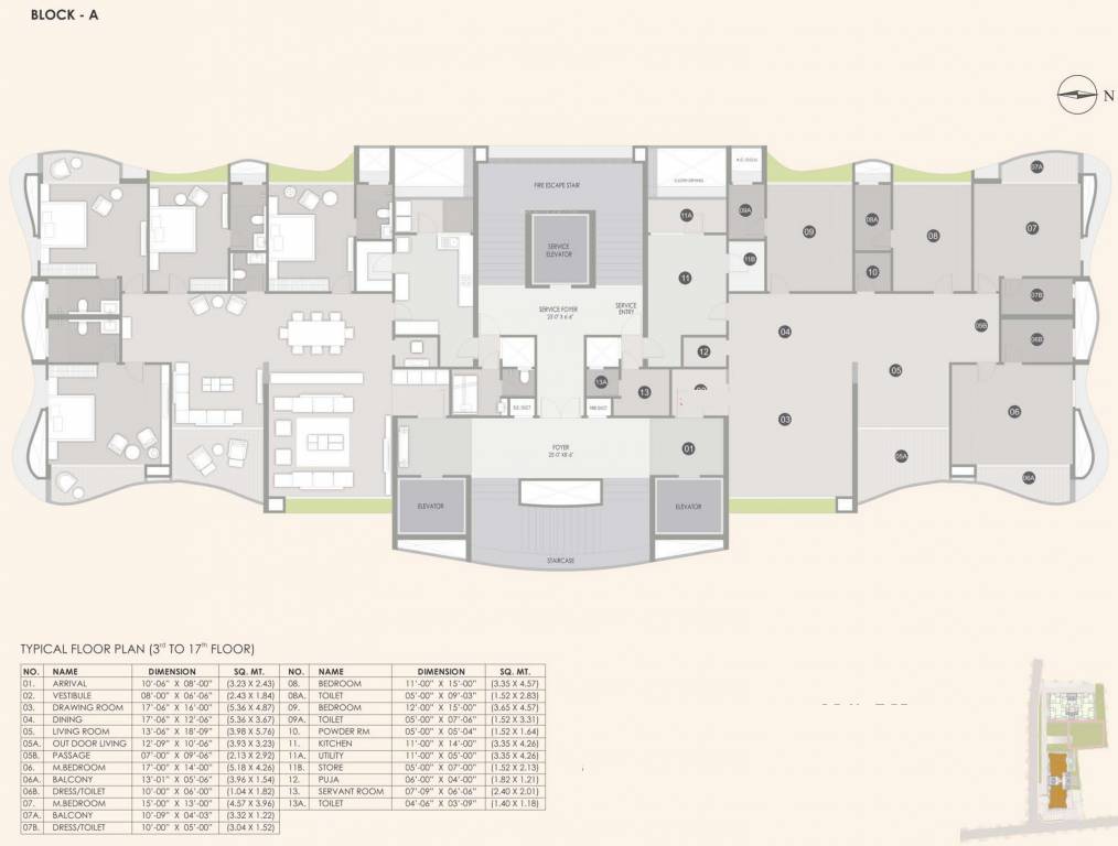  the emberlynn Block   A Cluster Plan From 3rd To 17th Floor