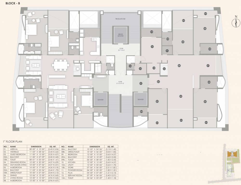 the emberlynn Block   B Cluster Plan For 1st Floor