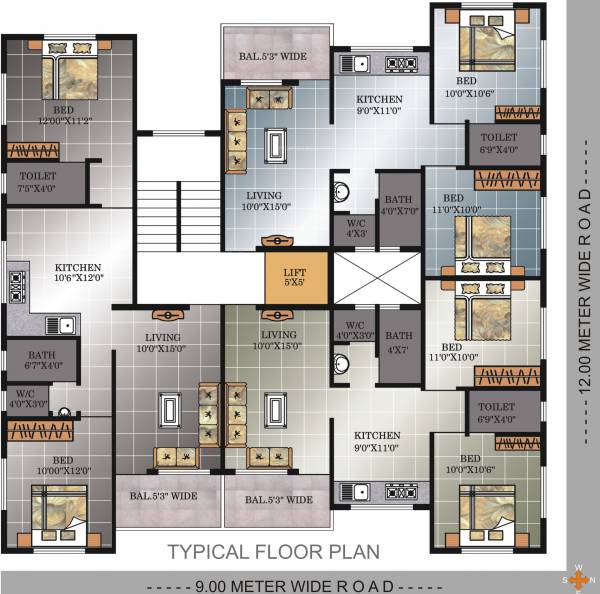  park Aaradhya Park Cluster Plan from 1st to 3rd Floor