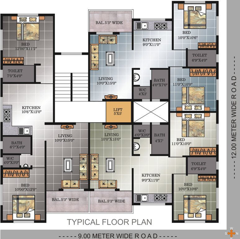  park Aaradhya Park Cluster Plan from 1st to 3rd Floor