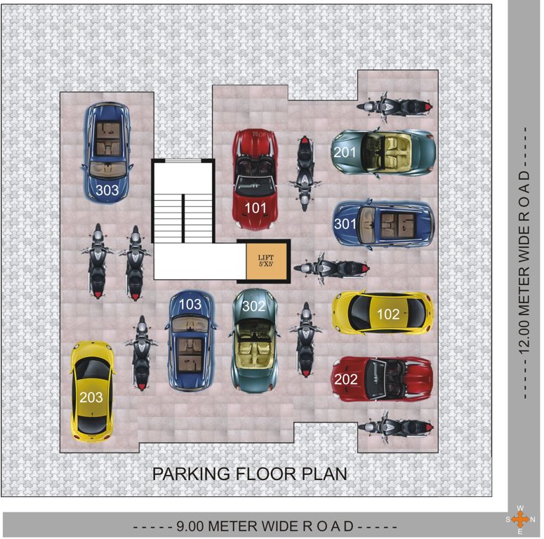  park Aaradhya Park Parking Cluster Plan