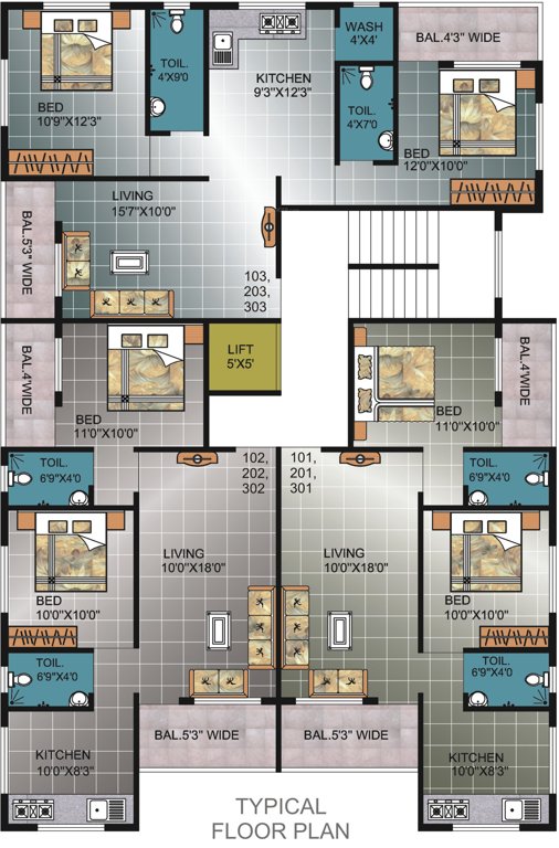  pride Aaradhya Pride Cluster Plan from 1st to 3rd Floor