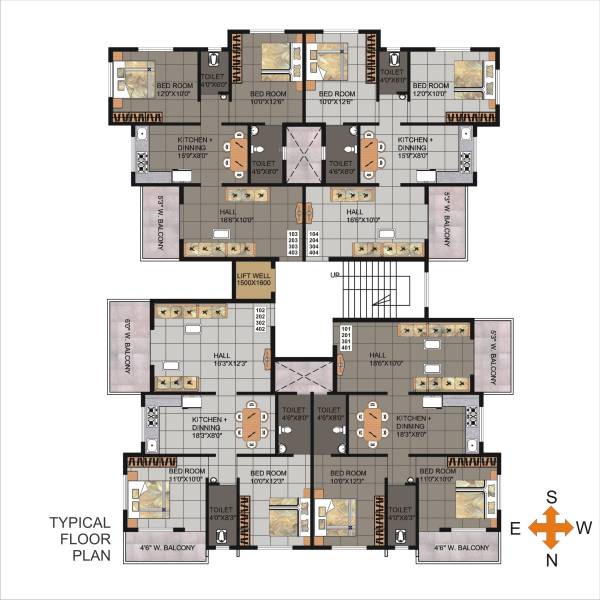  regency Building 1 Cluster Plan from 1st to 4th Floor