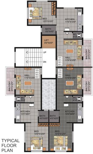  shreyash-park Shreyash Park Cluster Plan from 1st to 4th Floor