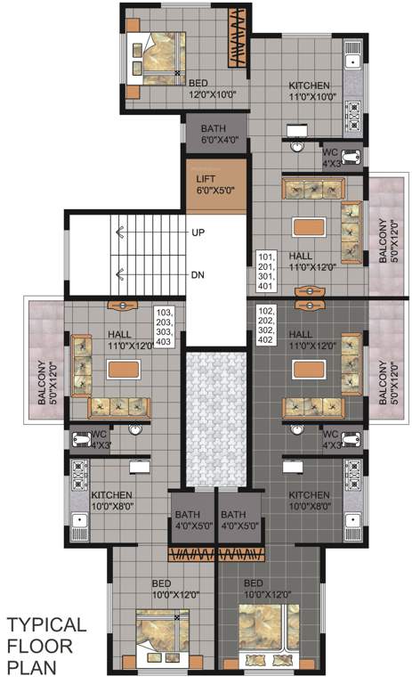  shreyash park Shreyash Park Cluster Plan from 1st to 4th Floor