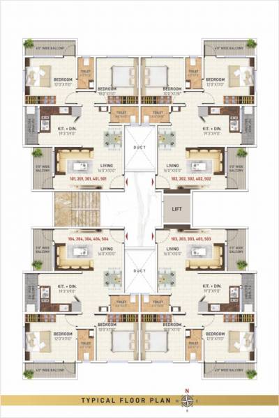  pearl Pearl Cluster Plan for Typical Floor
