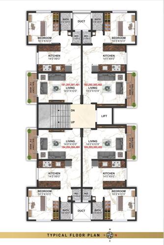  vista Vista Cluster Plan from 1st to 4th Floor