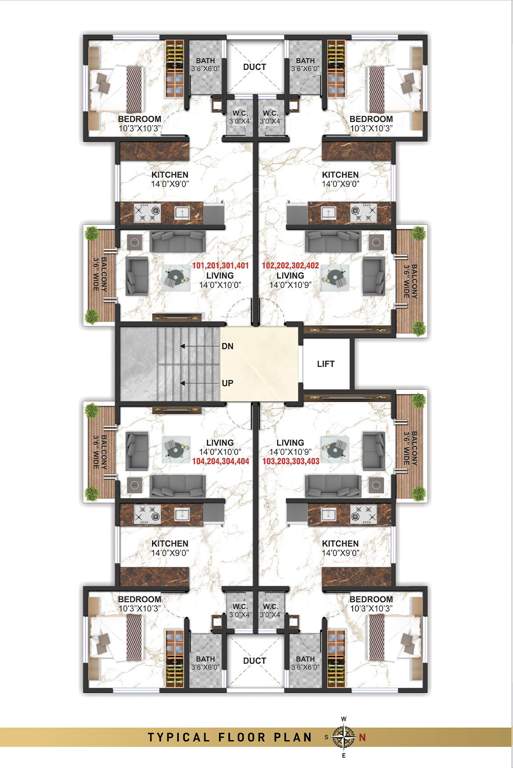  vista Vista Cluster Plan from 1st to 4th Floor